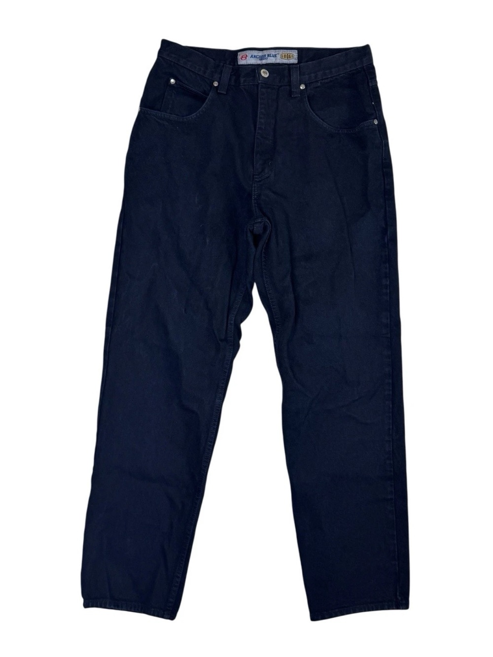 VTG Anchor Blue Brand Loose Zip Fly Jeans Black Mens Size 34x32 Y2K Skate Grunge